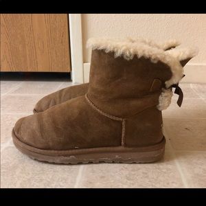 UGG Tan Bow Tie Boots